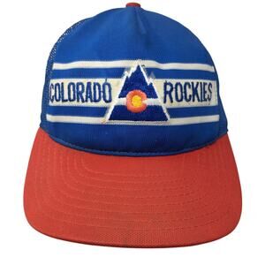 Colorado Rockies Snapback Trucker Hat Multicolor Large Mesh Back Outdoor Vintage